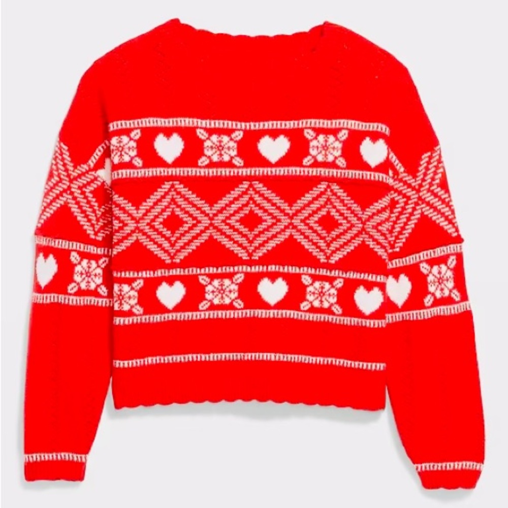 Crew-Neck Heart Sweater